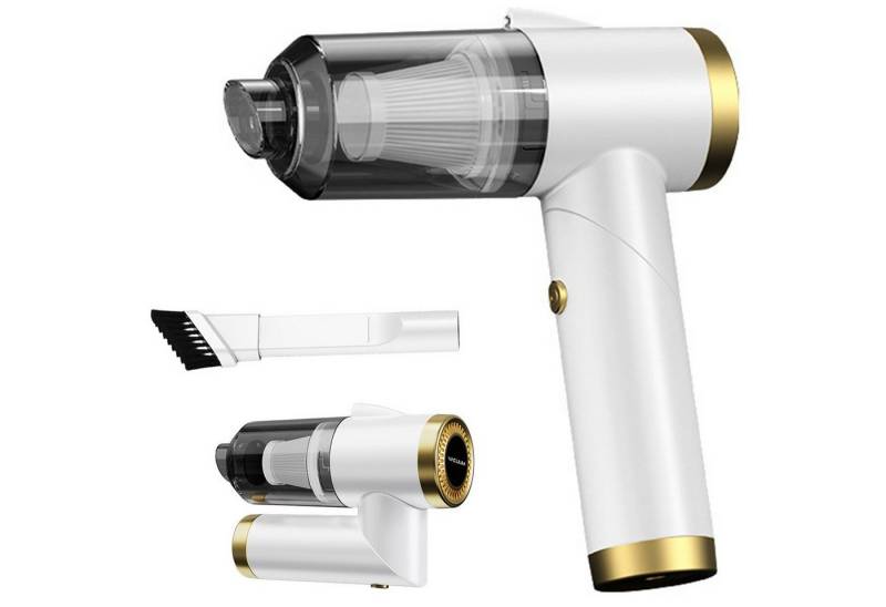 OKWISH Akku-Handstaubsauger Auto KFZ Handstaubsauger Akku Staubsauger Air Duster, 120,00 W, Beutellos, Faltbar 3 in 1 Funktional 4500Pa 4000mA-Akku Wohnungen Auto mit Licht von OKWISH