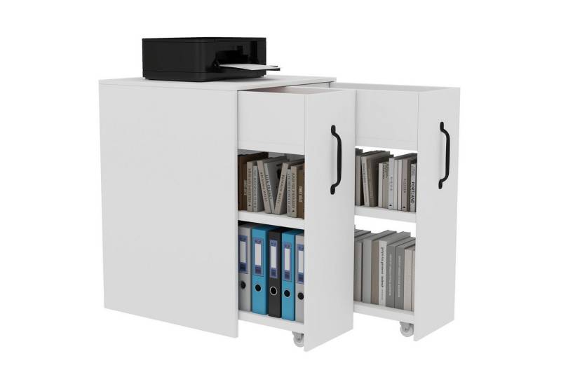 OKWISH Aktenschrank auf Rollen (Einzelschrank, Nachttisch, 1-St., mit Fächern und Schubladen, mit Absturzsicherung) links-rechts tauschbar von OKWISH