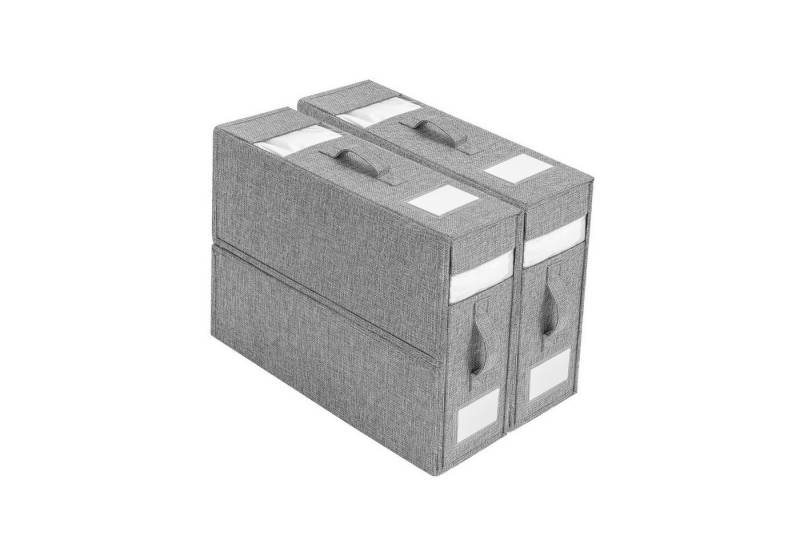 OKWISH Aufbewahrungsbox 2 Stück Aufbewahrungstasche Unterbettkommode Kleideraufbewahrung (mit Sichtfenster und Haltegriffen, 2 St., Umzugskartons Faltbare ausziehbare Aufbewahrung Boxen 38x32x11,5 cm), für Bettdecken Decken Kleidung Unterbett Kleiderschrank Bettwäsche von OKWISH