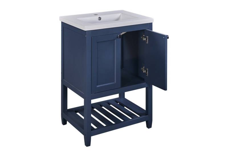 OKWISH Badmöbel-Set Badmöbel mit Keramik-Waschbecken, (Einzel Waschtisch mit Unterschrank, 61*46*90cm), mit Anti-Rutsch-Pads, wasserdicht und abriebfest von OKWISH