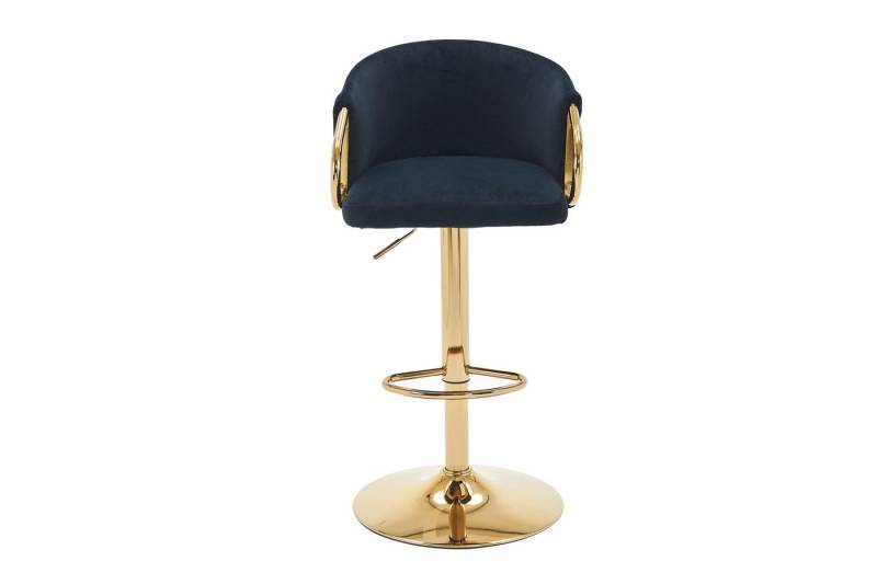 OKWISH Barhocker Barstühle, drehbare, höhenverstellbare, 2er-Set (für Küchen-, Bar- und Restauranttheken, mit mittlerer Rückenlehne und goldener Fußstütze) von OKWISH