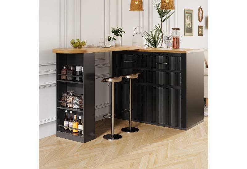 OKWISH Bartisch Ausziehbarer Kücheninsel,mit Stauraum (mit Stauraum & Rollen, Teleskopischer Hochtisch mit Schublade & Regalen, Moderner Kücheninsel-Tisch für Wohnzimmer, Büro & kleine Wohnungen, 1-St., 137-215×39×102.3cm) OKWISH Bartisch Ausziehbarer Kücheninsel,mit Stauraum (mit Stauraum & Rollen, Teleskopischer Hochtisch mit Schublade & Regalen, Moderner Kücheninsel-Tisch für Wohnzimmer, Büro & kleine Wohnungen, 1-St., 137-215×39×102.3cm) von OKWISH