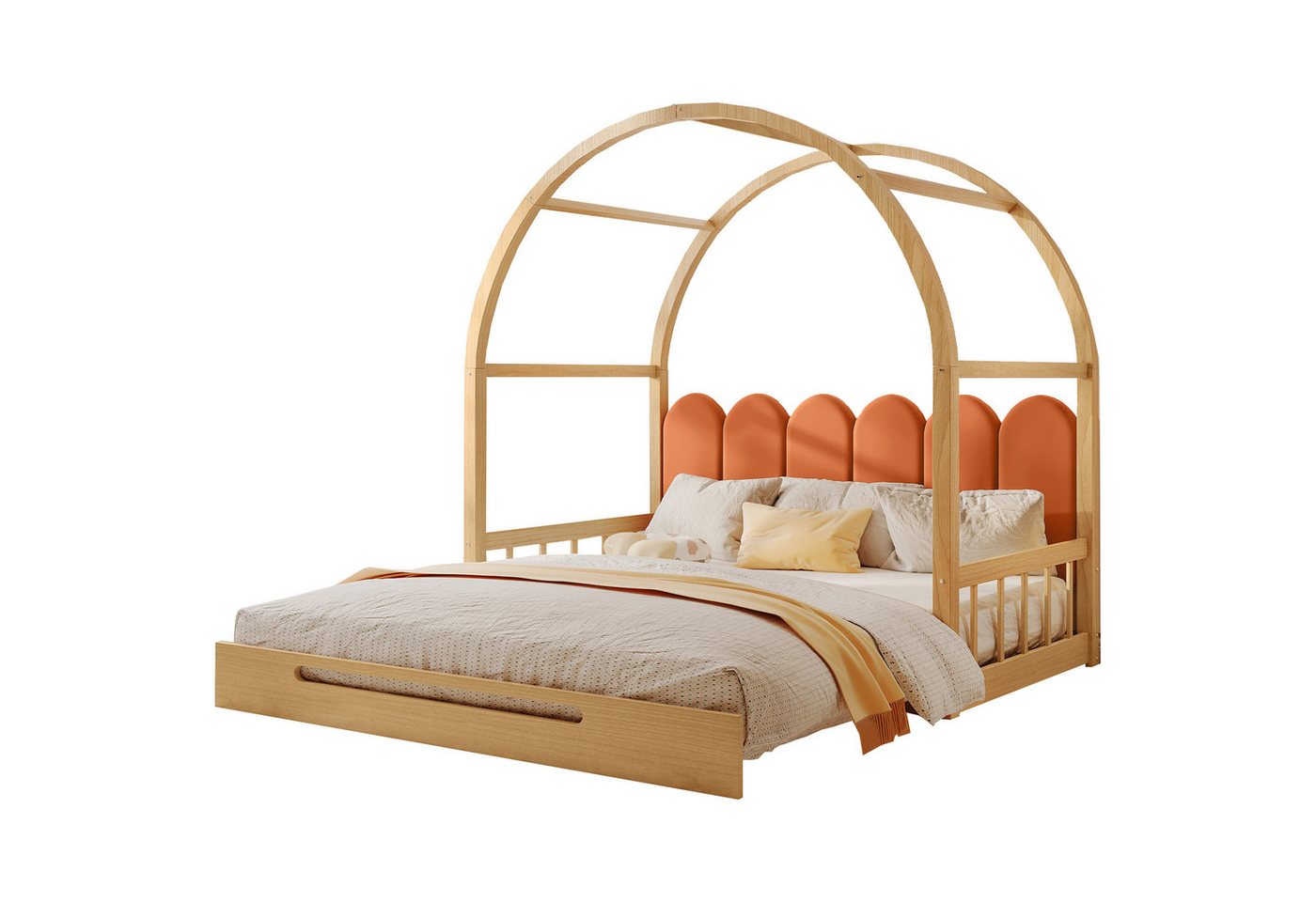 OKWISH Bett Bett, Schiebebett, Kinderbett, Tagesbett, Doppelbett (Erweiterbares Gewölbtes Dachbett mit Matratze, Schiebebett 140x100cm & 140x200cm, Kiefernholz, Kindersicherheit, Platzsparend, für Kinderzimmer & Schlafzimmer, 140x100cm&140x200cm), Mit Matratze OKWISH Bett Bett, Schiebebett, Kinderbett, Tagesbett, Doppelbett (Erweiterbares Gewölbtes Dachbett mit Matratze, Schiebebett 140x100cm & 140x200cm, Kiefernholz, Kindersicherheit, Platzsparend, für Kinderzimmer & Schlafzimmer, 140x100cm&140x200cm), Mit Matratze von OKWISH