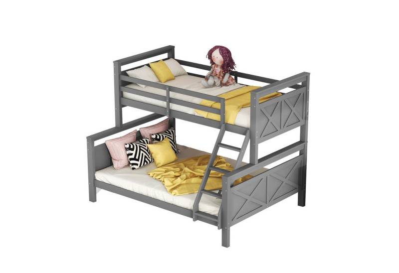 OKWISH Bett Etagenbett, Holzbett für Kinder 90(140)x200cm (mit Leiter und Sicherheitsgeländer, umbaubar in 2 getrennte Betten), Ohne Matratze von OKWISH