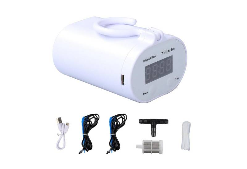 OKWISH Bewässerungssteuerung Automatische Bewässerung Bewässerungssystem Zeitschaltuhr Bewässerung, (Ein Bewässerungsset kann 1 oder 8 Pflanzentöpfe bewässern., Zeitschaltuhr Bewässerung USB-Stromversorgung Wassermangelalarm), 2 Bewässerungsmodi für Blumenbeet Terrasse Garten oder Topfpflanzen von OKWISH