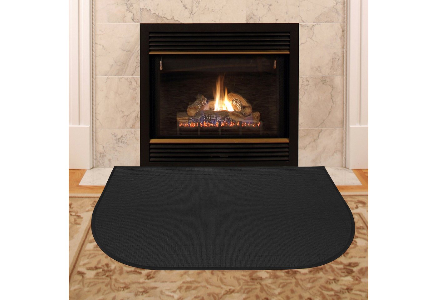 OKWISH Bodenschutzmatte Feuerfeste Kaminunterlage Hitzeschutzmatte für Kamin, Rutschfeste Unterseite schmutzabweisend leicht zu reinigen, 1-St., schützt Böden effektiv vor Hitze Funkenflug und Brandflecken, Schutzmatte für Kamin Kohleofen Gartengrill beheizte Töpfe einsetzbar von OKWISH