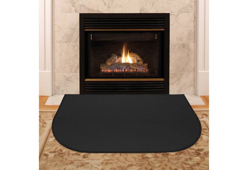 OKWISH Bodenschutzmatte Feuerfeste Kaminunterlage Hitzeschutzmatte für Kamin, Rutschfeste Unterseite schmutzabweisend leicht zu reinigen, 1-St., schützt Böden effektiv vor Hitze Funkenflug und Brandflecken, Schutzmatte für Kamin Kohleofen Gartengrill beheizte Töpfe einsetzbar von OKWISH