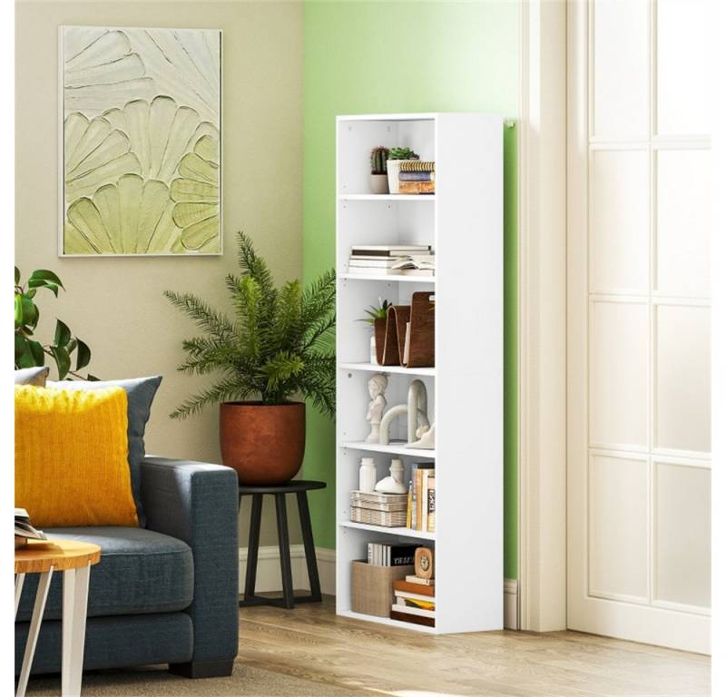 OKWISH Bücherregal Aufbewahrungsregal, Verstellbares Standregal mit 5 Ebenen – robust & vielseitig, pflegeleichte Melaminoberfläche 1-tlg. von OKWISH