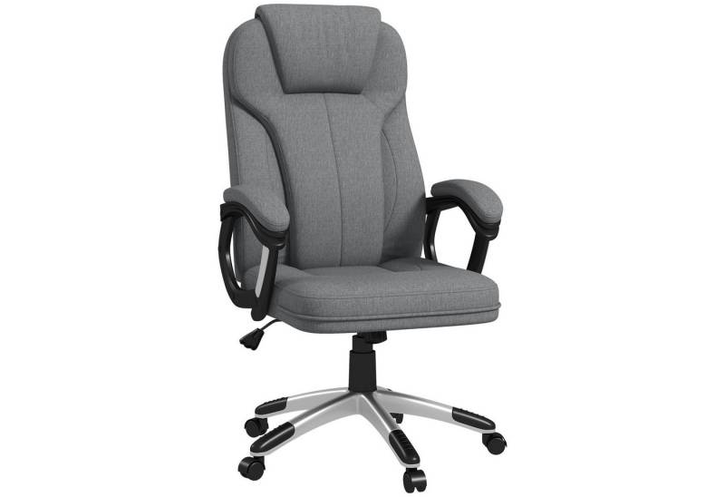 OKWISH Bürostuhl Computerstuhl,Relaxsessel (Drehbarer Bürostuhl ergonomisch höhenverstellbar mit Wippfunktion – Leinenoptik & Komfortpolsterung), mit Wippfunktion von OKWISH