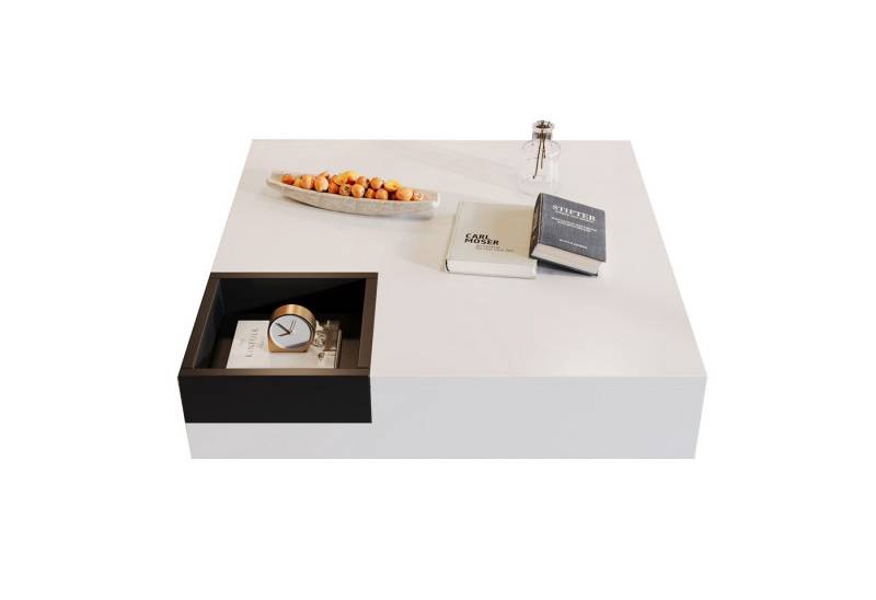 OKWISH Couchtisch Wohnzimmertisch Beistelltisch (mit LED-Beleuchtung (72*72*30 cm), 1-St), Beistelltisch mit abnehmbarer Aufbewahrungsbox von OKWISH