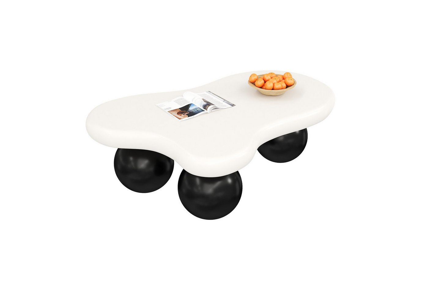 OKWISH Couchtisch Wolkenform+Rundbein-Design (Satztisch, Wohnzimmertisch, Beistelltisch, 1-St., für modernes Wohnbereiche), mit LED-Beleuchtung – 16 Farben wählbar von OKWISH