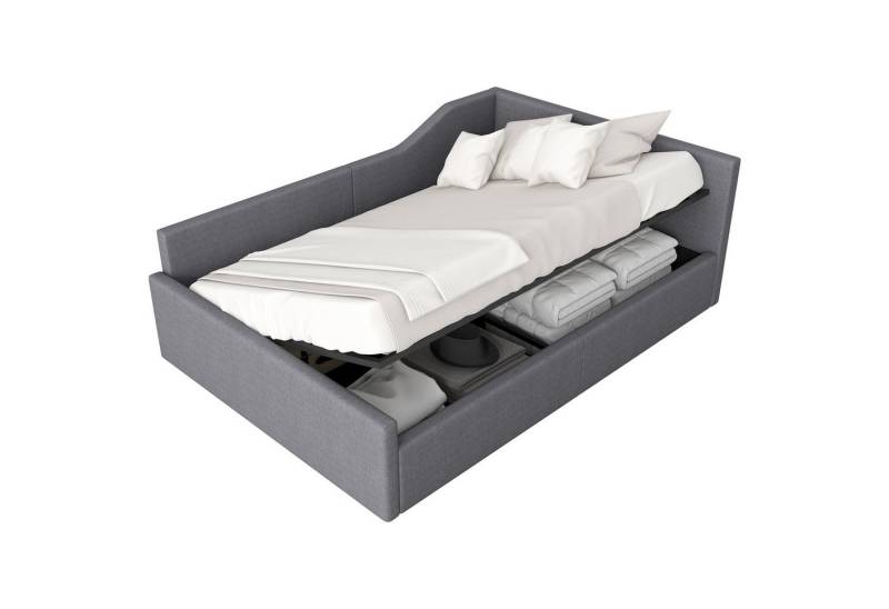 OKWISH Daybett Funktionsbett,Gästebett,Schlafsofa (Gepolstertes 140x200 Tagesbett mit Stauraum – Modernes Design mit Leinenbezug, stabiler Holzrahmen und platzsparendem Stauraum) von OKWISH