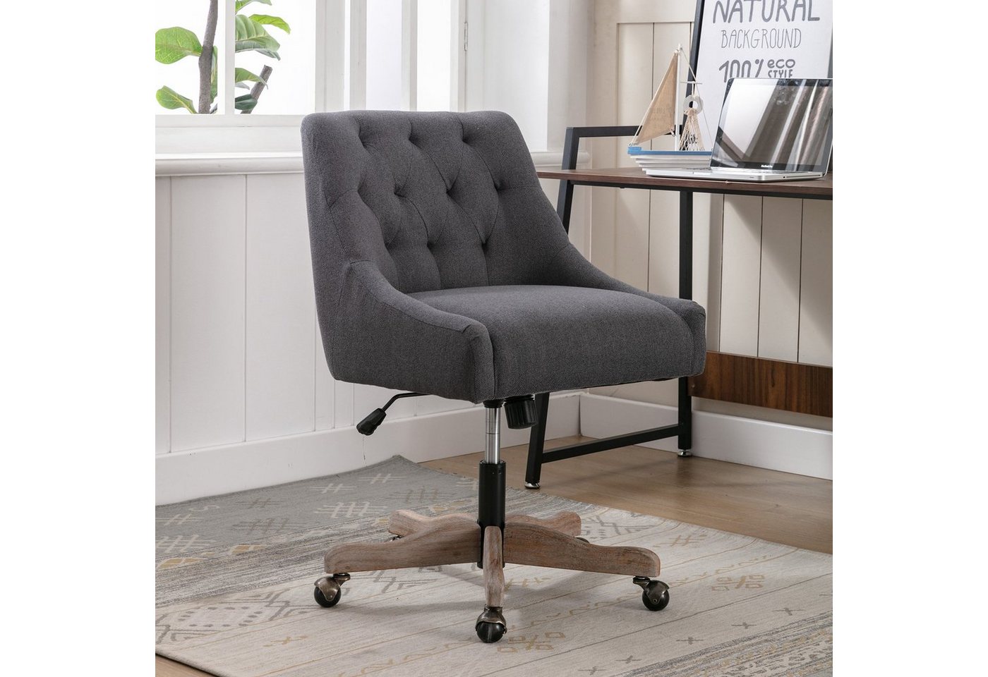OKWISH Drehstuhl Bürostuhl Schreibtischstuhl Chefsessel (mit Schalensitz für Wohnzimmer), Moderne Freizeit-Bürostuhl von OKWISH