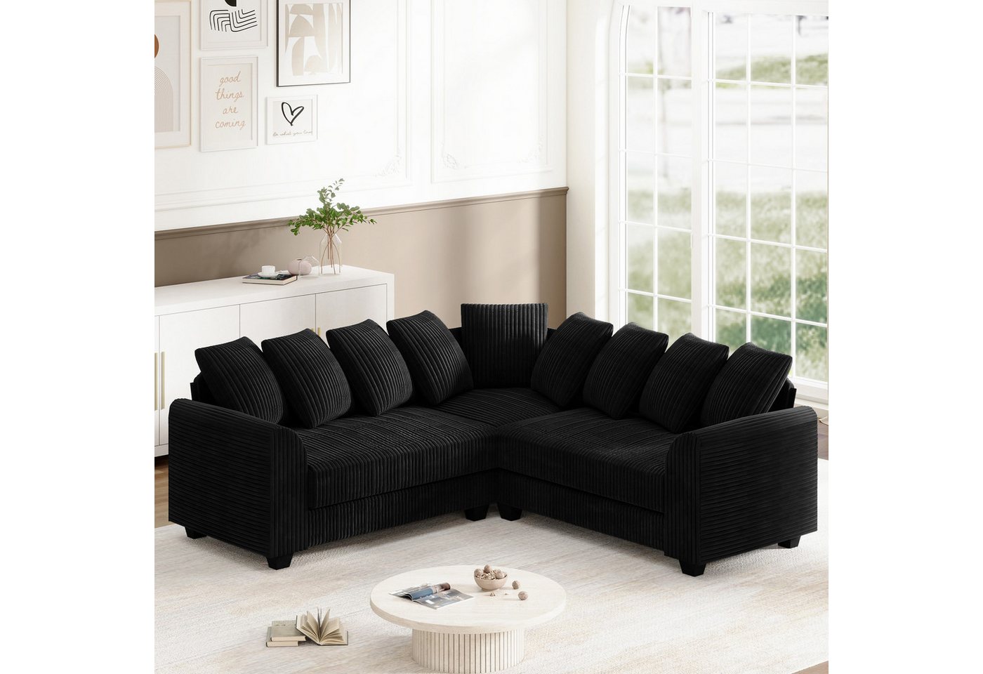 OKWISH Ecksofa Modulares Kombi-Sofa, L-Eckmodulsofa mit Lenkenkissen, Modulares L-Ecksofa mit Lenkenkissen & Wolkenkomfort – Weicher Plush-Stoff, Massivholzrahmen., mit Relaxfunktion OKWISH Ecksofa Modulares Kombi-Sofa, L-Eckmodulsofa mit Lenkenkissen, Modulares L-Ecksofa mit Lenkenkissen & Wolkenkomfort – Weicher Plush-Stoff, Massivholzrahmen., mit Relaxfunktion von OKWISH