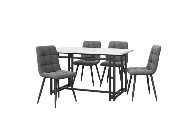 OKWISH Essgruppe Ein Tisch und vier Stühle, (Die Länge und Breite des Esstisches betragen 120 x 70 cm, 5-tlg), Küchentisch Set Esszimmerstuhl von OKWISH