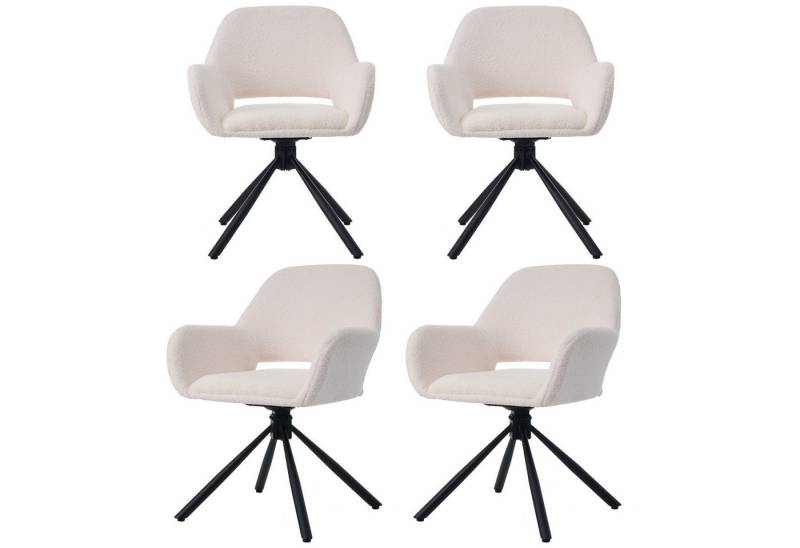 OKWISH Essgruppe Esszimmer-Set, (Mit Regal Mit Stauraum Sitzgruppe, 5-tlg., Tischplatte 110-130cm), Ausziehbar Esstisch mit 4 Stühlen Set Küchetisch Esszimmerstuhl von OKWISH