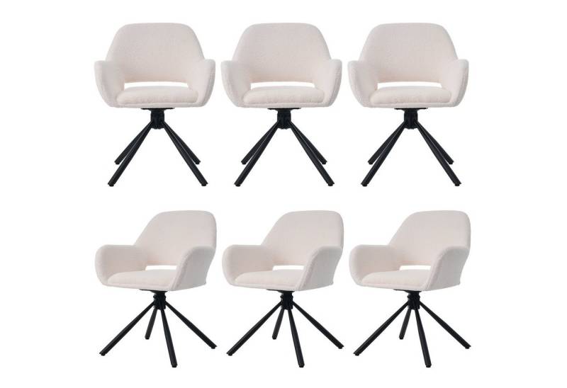 OKWISH Essgruppe Esszimmer-Set, (Mit Regal Mit Stauraum Sitzgruppe, 7-tlg., Tischplatte 110-130cm), Ausziehbar Esstisch mit 6 Stühlen Set Küchetisch Esszimmerstuhl von OKWISH