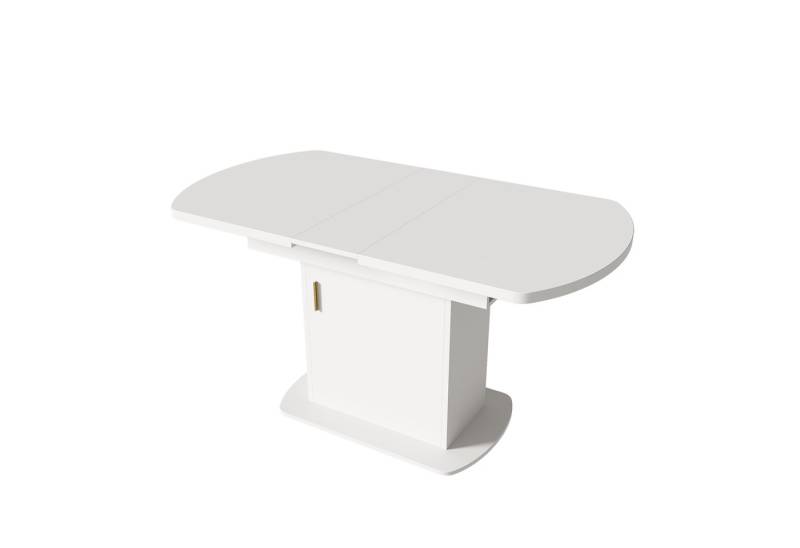OKWISH Esstisch Ausziehbarer Esstisch (Arbeitstisch, Schreibtisch,Küchentisch, 1-St., 2 Staufächer und 1 Aufbewahrungsschränke), ovaler, ausziehbar 110-130cm Tischplatte,mit Stauraum von OKWISH