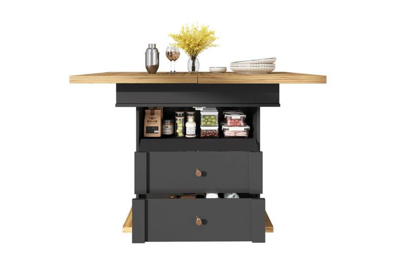 OKWISH Esstisch Multifunktionaler Ausziehtisch (Ausziehbarer Teleskoptisch 110-140 cm, Platzsparend & Multifunktional) von OKWISH