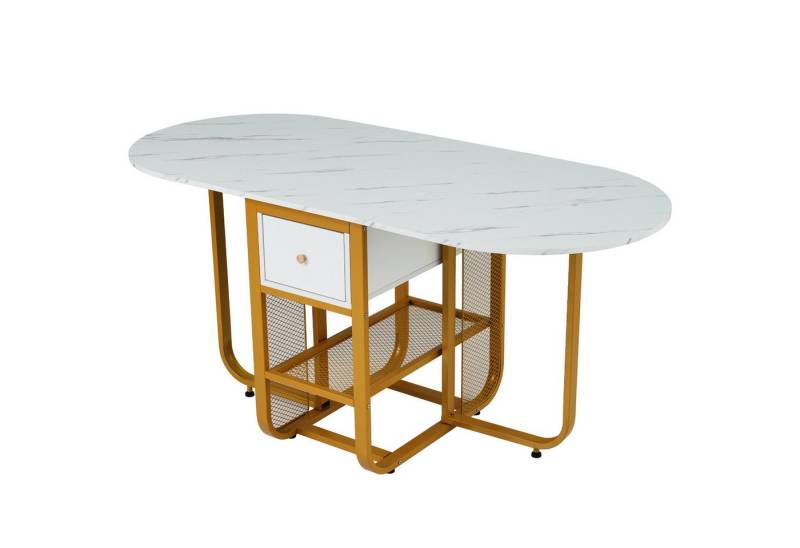 OKWISH Esstisch Multifunktionaler ausziehbarer Esstisch (Kaffee-Freizeittisch, 1-St., ovale Tischplatte,1 Schubladen), klappbarer Küchentisch in 3 Formen von OKWISH