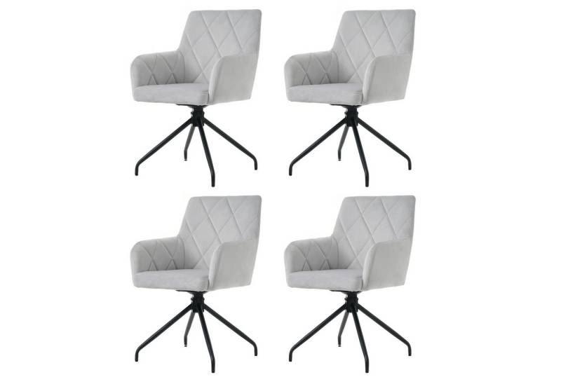 OKWISH Esszimmerstuhl 360°-Drehstuhl-Design (Polsterstuhl mit verstellbaren Füßen, 4 St), mit Ergonomische Lendenwirbelstütze,rautenförmige Rückenlehne von OKWISH