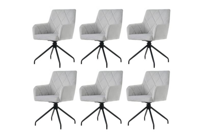 OKWISH Esszimmerstuhl 360°-Drehstuhl-Design (Polsterstuhl mit verstellbaren Füßen, 6 St), mit Ergonomische Lendenwirbelstütze,rautenförmige Rückenlehne von OKWISH
