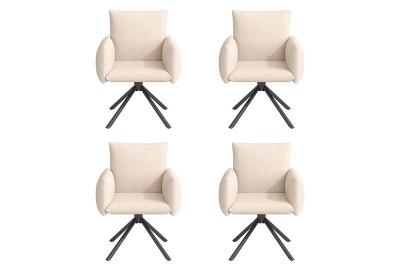 OKWISH Esszimmerstuhl Gepolsterter Sessel mit 4 Metallbeinen (Wohnzimmerstuhl, Küchenstuhl, Drehstuhl, 4 St), 360° Lässiger Drehstuhl von OKWISH