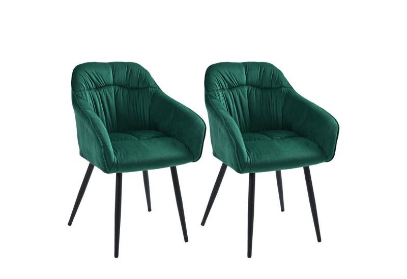 OKWISH Esszimmerstuhl Polsterstuhl (Polsterstuhl mit Metallbeine Samt,Polsterung mit Samt-Bezug, 2 St), Polsterstuhl Wohnzimmerstuhl Samt von OKWISH