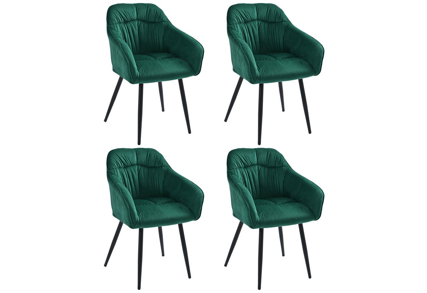 OKWISH Esszimmerstuhl Polsterstuhl (Polsterstuhl mit Metallbeine Samt,Polsterung mit Samt-Bezug, 4 St), Polsterstuhl Wohnzimmerstuhl Samt von OKWISH