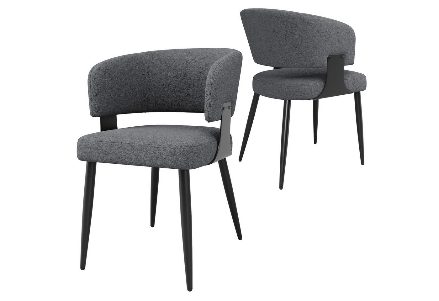 OKWISH Esszimmerstuhl Schminkstuhl,Luxusstuhl,Freizeitstuhl (Lammwollstoff-Stühle mit Ergonomischer Rückenlehne – Anti-Wackel-Füße & Komfortpolster für Esszimmer, Schminktisch, 2 St) von OKWISH