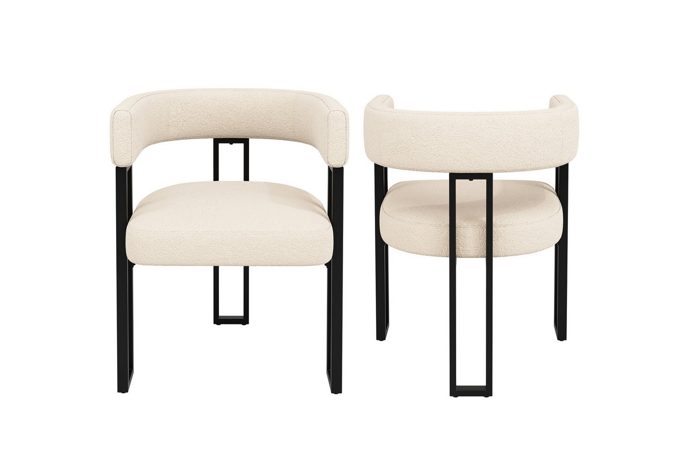 OKWISH Esszimmerstuhl Schminkstuhl,Luxusstuhl,Freizeitstuhl (Luxuriöser Lammfellstoff Esszimmerstuhl – Ergonomische Rückenlehne, Verstellbare Stützfüße, Stabile Eisenbeine., 2 St) von OKWISH