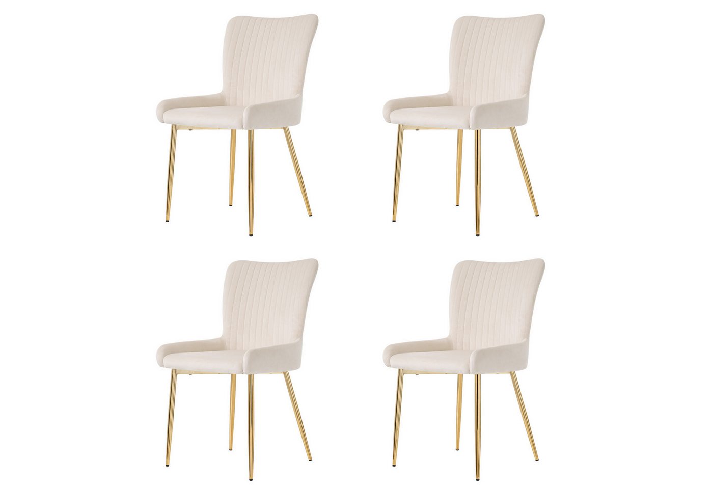 OKWISH Esszimmerstuhl Sofastuhl mit Rückenlehne (Sofastuhl,Polsterstuhl, Wohnzimmerstuhl, 4 St), mit Metallbeinen und ergonomischer Lordosenstütze von OKWISH