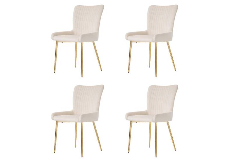 OKWISH Esszimmerstuhl Sofastuhl mit Rückenlehne (Sofastuhl,Polsterstuhl, Wohnzimmerstuhl, 4 St), mit Metallbeinen und ergonomischer Lordosenstütze von OKWISH