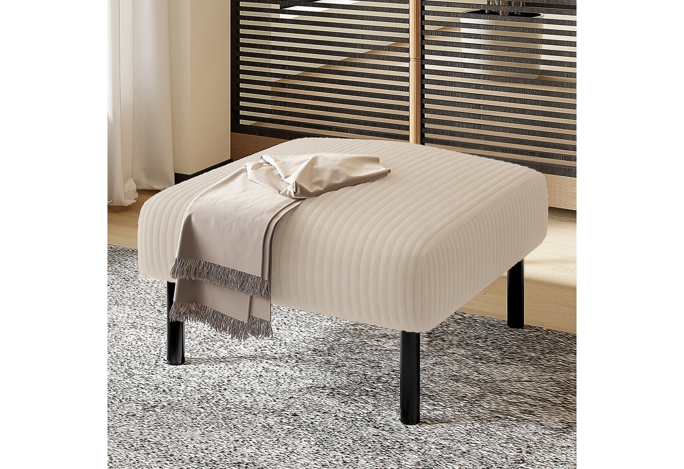 OKWISH Fußhocker Sitzhocker Polsterhocker (mit Metallgestell, 1 St., vielseitig nutzbar als Sitzhocker, Fußbank oder Beistelltisch), Ein Stück von OKWISH