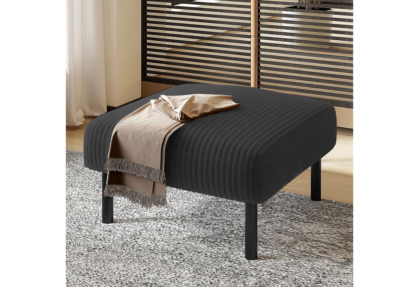 OKWISH Fußhocker Sitzhocker Polsterhocker (mit Metallgestell, 1 St., vielseitig nutzbar als Sitzhocker, Fußbank oder Beistelltisch), Ein Stück von OKWISH