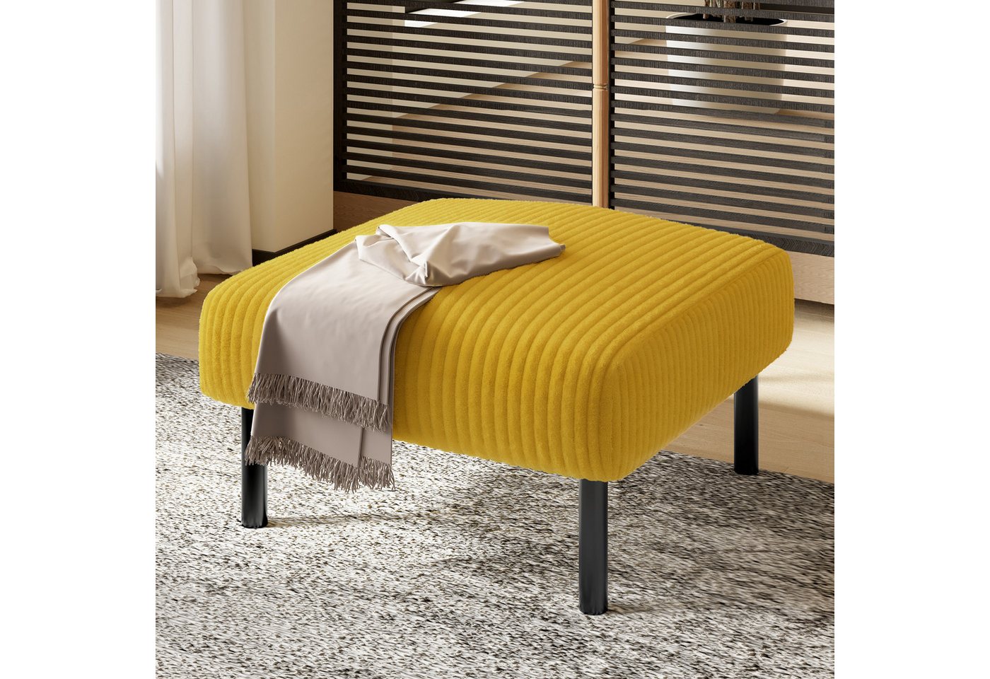 OKWISH Fußhocker Sitzhocker Polsterhocker (mit Metallgestell, 1 St., vielseitig nutzbar als Sitzhocker, Fußbank oder Beistelltisch), Ein Stück von OKWISH