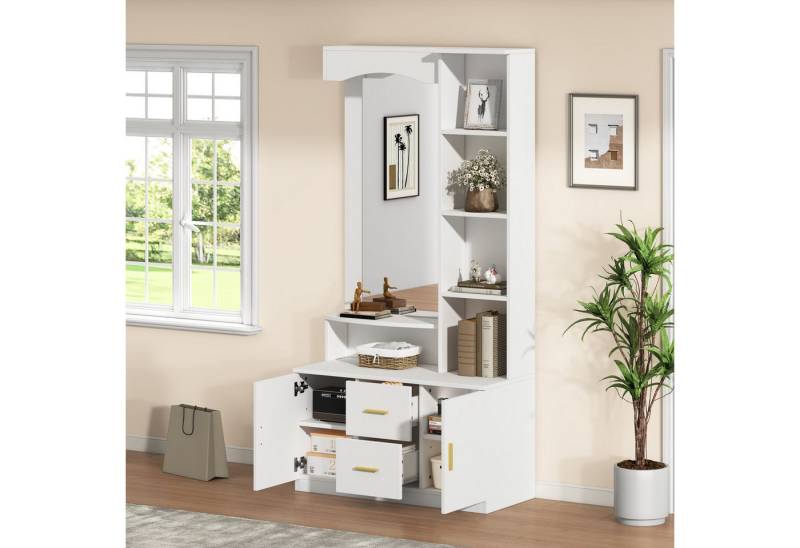 OKWISH Garderoben-Set mit Schuhschrank und Spiegel, (Packung, 1-St., mit Regal, 2 Schublade und 2 Schränke), MDF von OKWISH