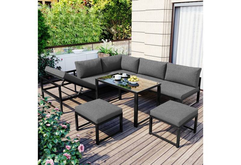 OKWISH Gartenlounge-Set Balkonmöbel Sitzgruppe Lounge-Set, (mit Liegefunktion verstellbare Rückenlehnen), für Garten Balkon von OKWISH