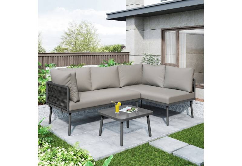 OKWISH Gartenlounge-Set Polyrattan Gartenmöbel Set, (1-tlg), Sitzgruppe mit Tisch von OKWISH