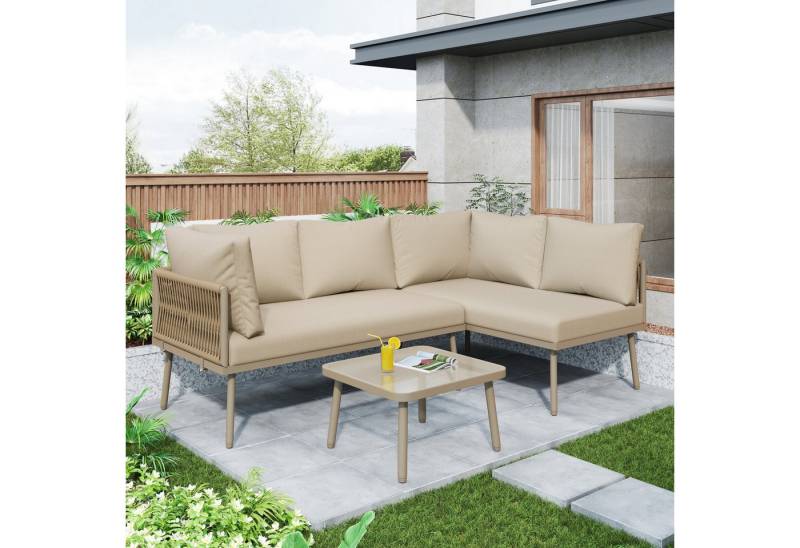 OKWISH Gartenlounge-Set Polyrattan Gartenmöbel Set, (1-tlg), Sitzgruppe mit Tisch von OKWISH