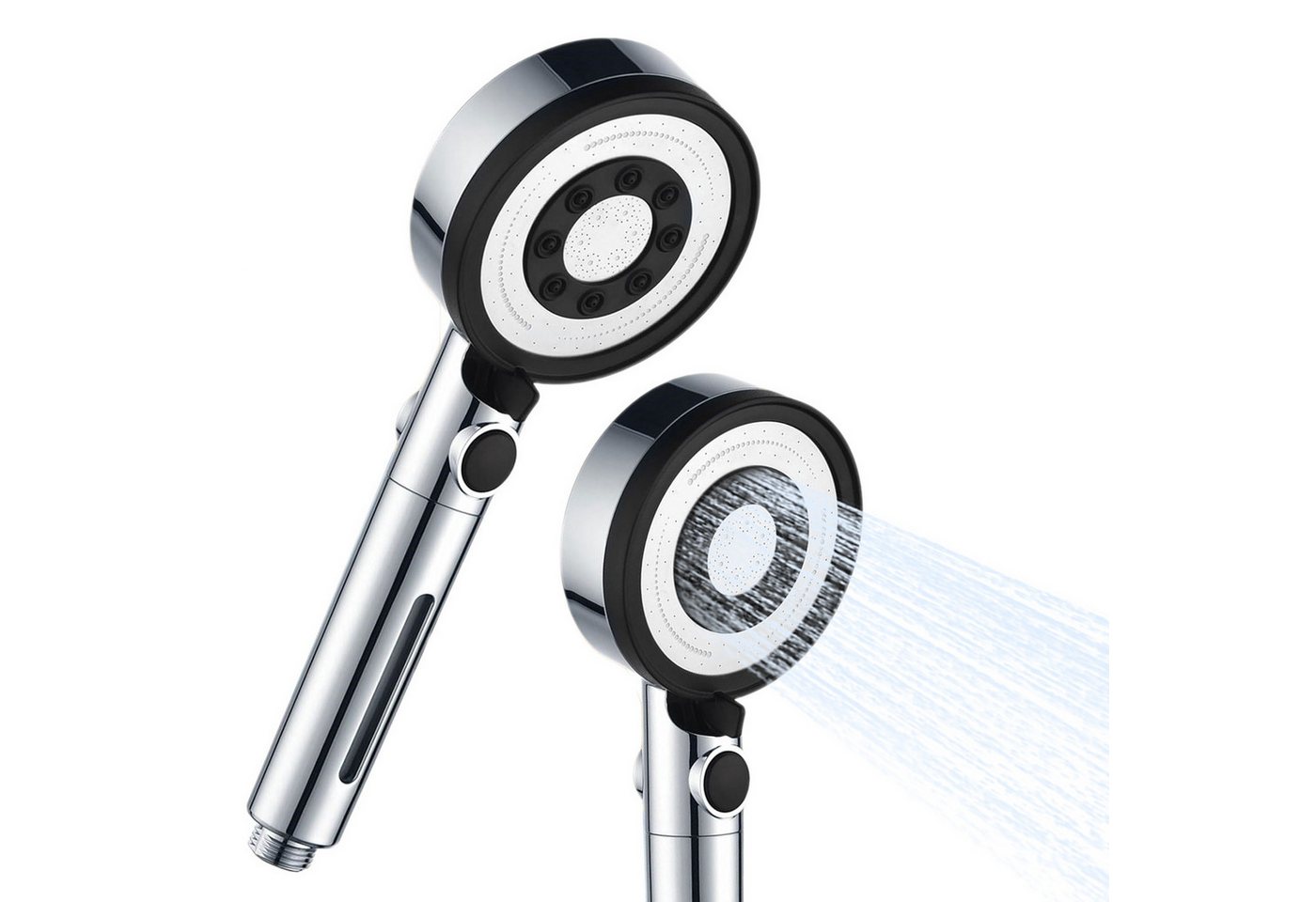 OKWISH Handbrause Duschkopf Sparduschkopf Regendusche Brausekopf Duschbrause, (nur Kopf ohne Schlauch, 1-tlg., Wassersparend Hochdruck Druckerhöhende), 5 Strahlarten mit Filter und One-Touch-Wasserstopp Stoppfunktion von OKWISH
