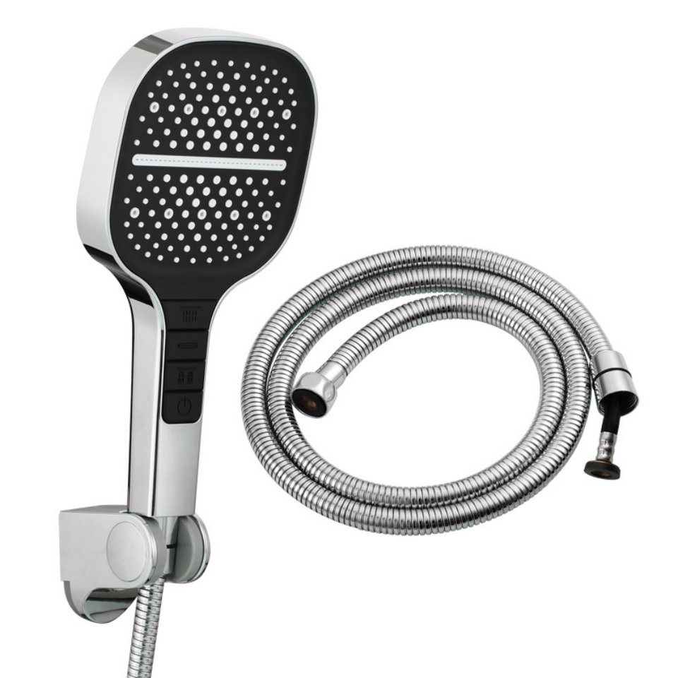 OKWISH Handbrause Duschkopf Sparduschkopf Regendusche Hand Brause Brausekopf Duschbrause, (Massage Dusche Wassersparend Hochdruck Druckerhöhende Duschbrause), 8 Strahlarten mit 1,5M Duschschlauch und Halterung von OKWISH