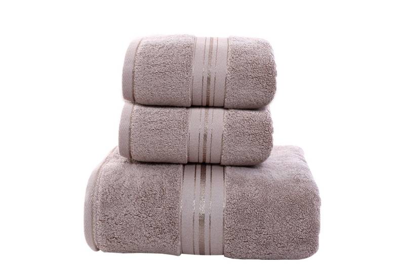 OKWISH Handtuch Set 3er Set Badetuch Saunatücher Badehandtücher Badetücher Handtücher, (3-St), Dusch Bade Sauna Tücher Tuch Baumwolle Frottee Towel Weich von OKWISH