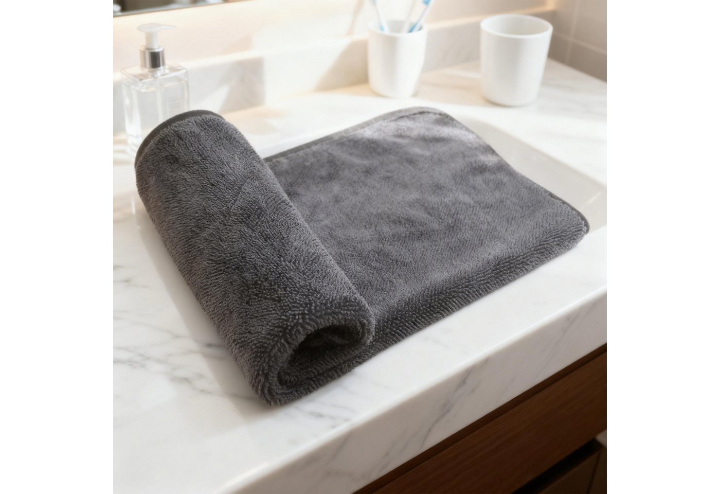 OKWISH Handtuch Superabsorbierende Handtuch Mikrofaserhandtuch Autotrockentuch, (2er Set 40x60 cm Superabsorbierend ultrafeine Fasern, 2-St), Doppelseitiges Design für Wasseraufnahme und Glasreinigung von OKWISH