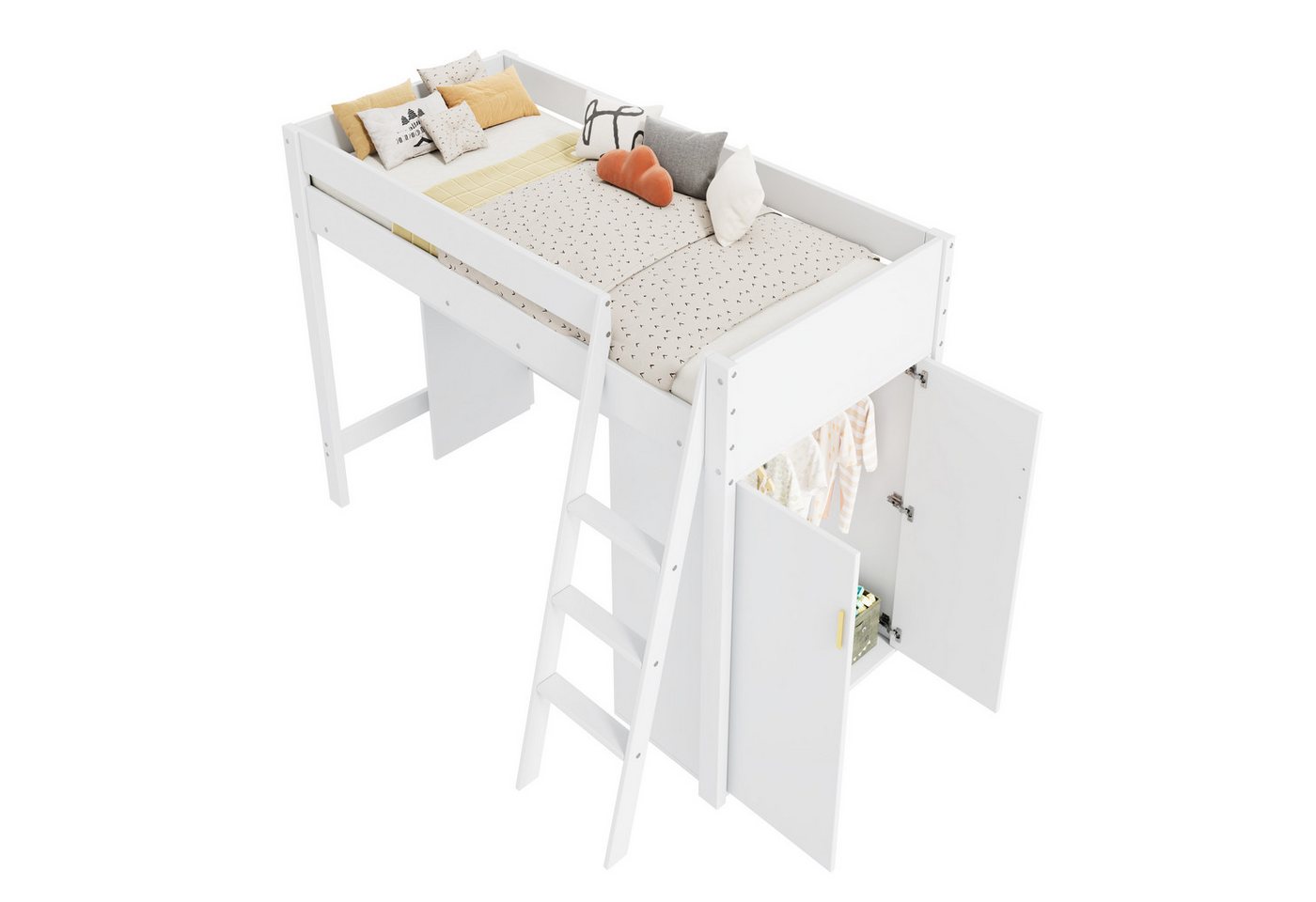 OKWISH Hochbett mit Rausfallschutz und Lattenrost (1-St) von OKWISH