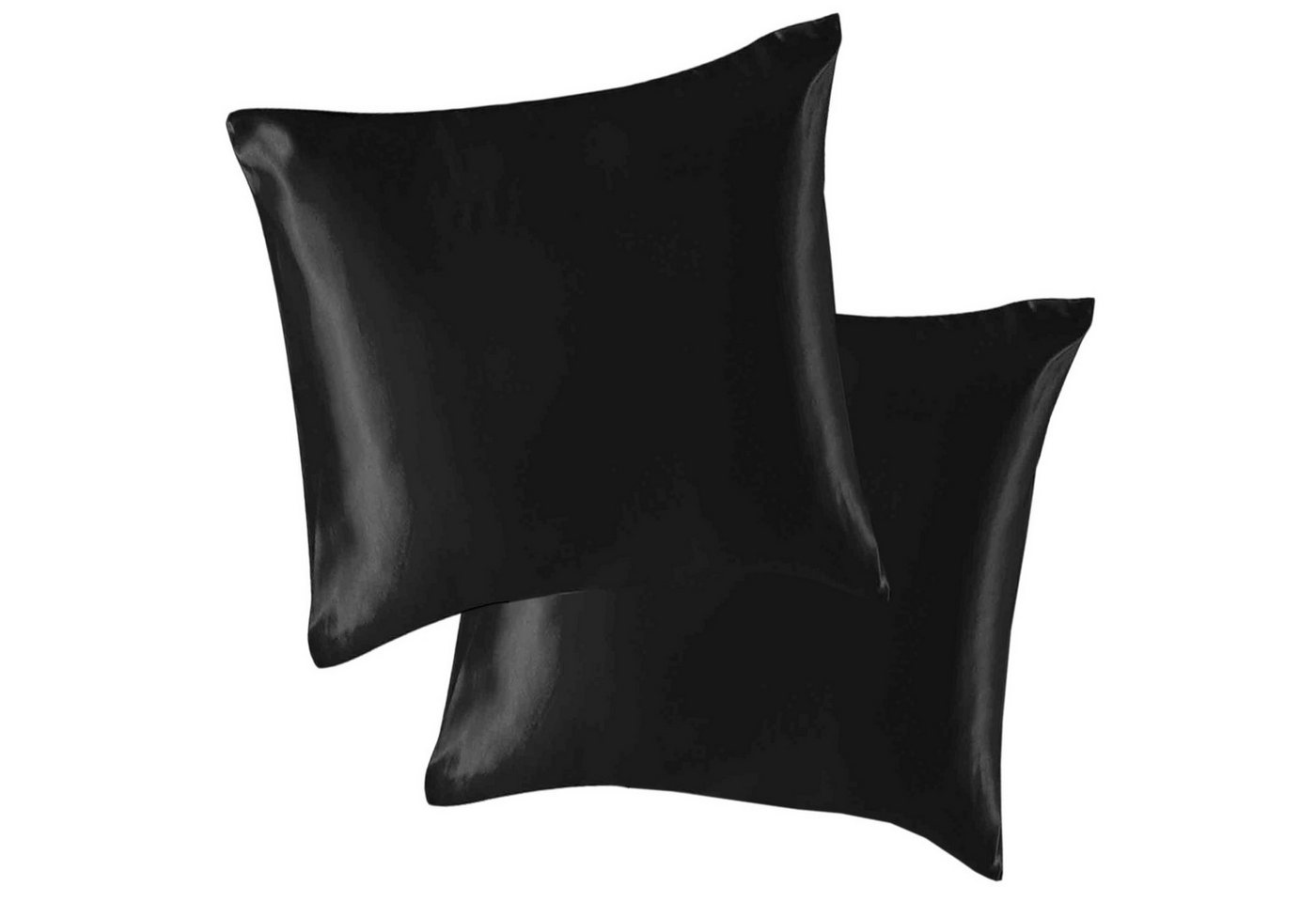 OKWISH Kissenbezüge 2er Kissenbezug Kissenhülle Kopfkissenbezug Satin Kissen Bezug, (2 Stück), 80x80 cm Polyesterkissenbezug mit Reißverschluss für Sofa Schlafzimmer von OKWISH
