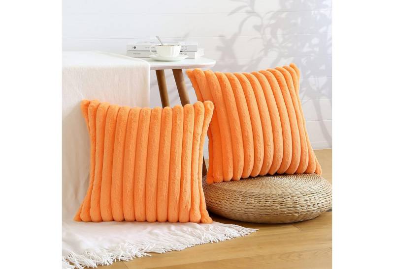 OKWISH Kissenbezüge 2er Set Flauschig Plüsch Deko Dekokissen Sofakissen Zierkissenbezüge, (2 Stück), 45x45cm Sofakissen Couchkissen Bezug Sofa Schlafzimmer Reißverschluss von OKWISH