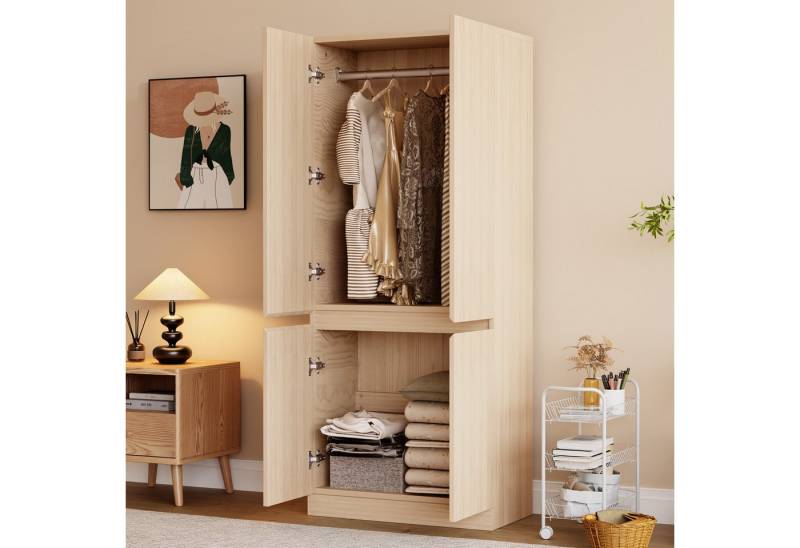 OKWISH Kleiderschrank Schrank (mit Doppeltüren, geräumigem Staufach & minimalistisches Design, 70 × 40 × 170 cm) von OKWISH