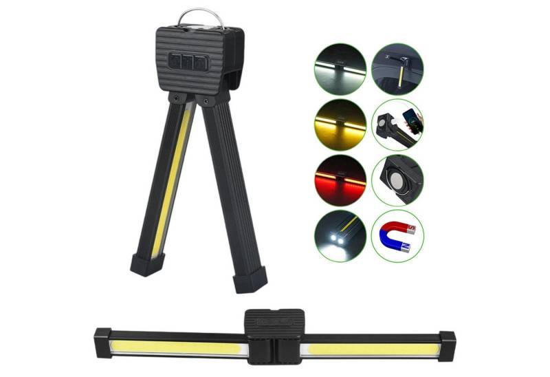 OKWISH LED Arbeitsleuchte LED Werkstattlampe Tragbare Taschenlampe Magnetic Posing Lampe, 180° Faltbar LED Magnet Lampe mit Haken, LED fest integriert, USB Wiederaufladbare Inspektionslampe Camping Gym Licht von OKWISH