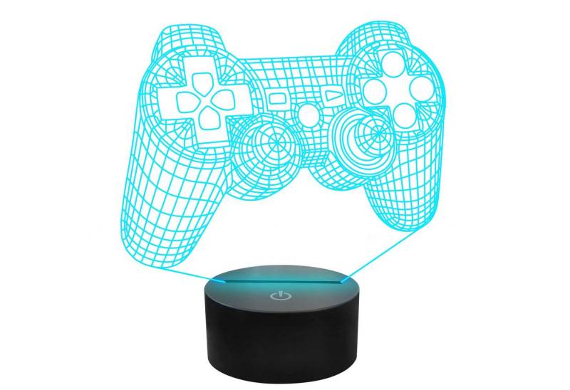 OKWISH Nachtlicht Illusionslampe Ambientelampe 3D Game Controller Gamepad Dekor Lampe, Mit Fernbedienung und Smart Touch, LED fest integriert, 16 Farbwechsel, Schreibtischlampen Schlafzimmer Kinderzimmer Geschenk Spielefan Kinder von OKWISH